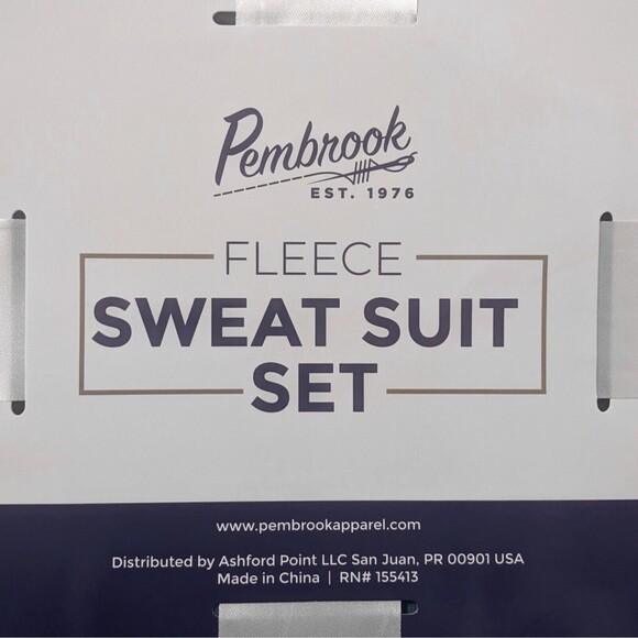 NWT Pembrook Fleece Sweatsuit Set S Small Pants Sweatshirt Crewneck Top Teal New - Picture 2 of 10